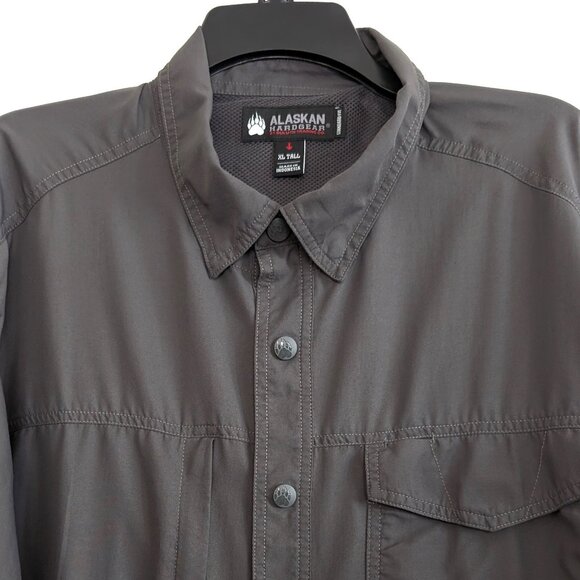 ALASKAN HARDGEAR Shirt Men's XL Tall Gray Standard Fit Button Pocket Long Sleeve - Picture 2 of 14